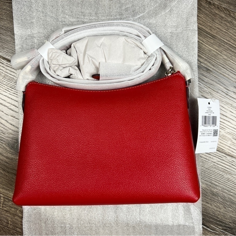 Kate Spade Bailey Crossbody Bag NWT Candied Cherry Red Textured Leather NEW - Picture 4 of 11